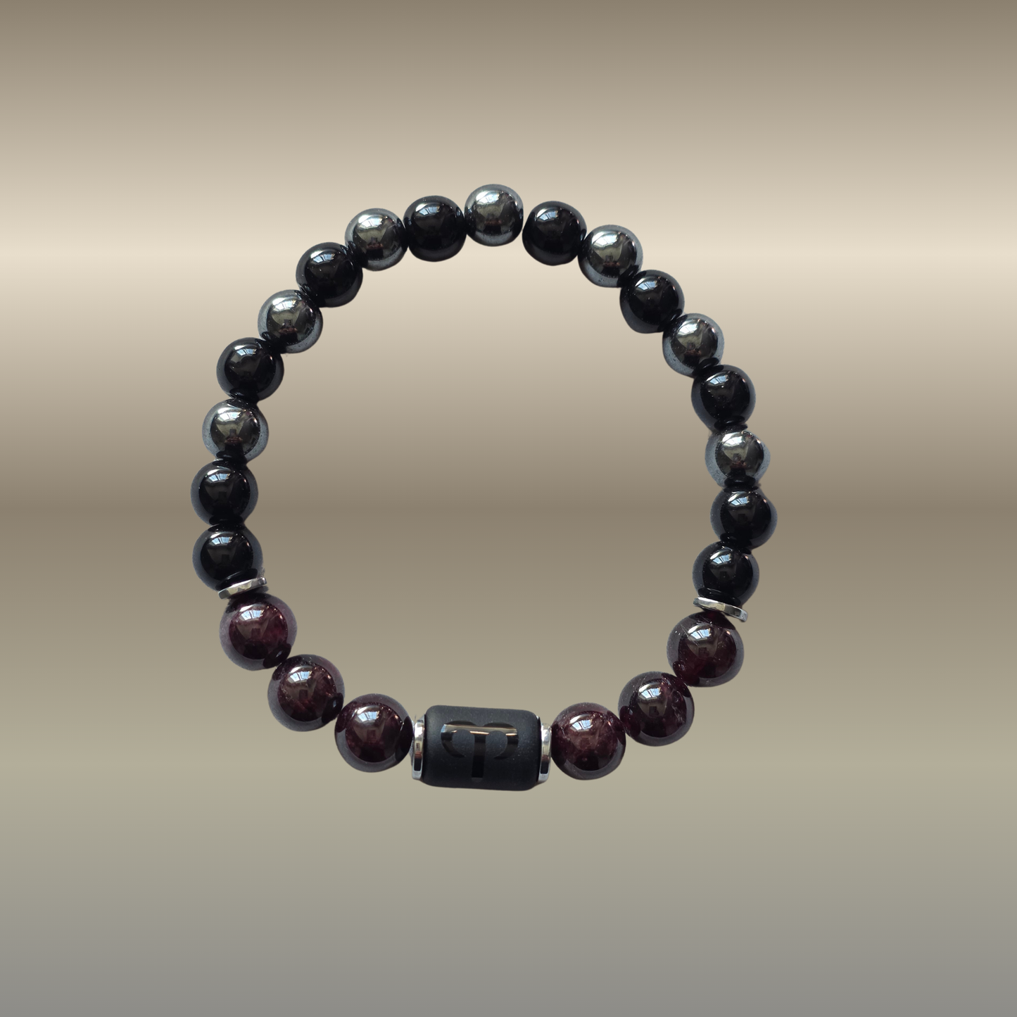 „Avino jėga: granato, onikso ir hematito apyrankė“