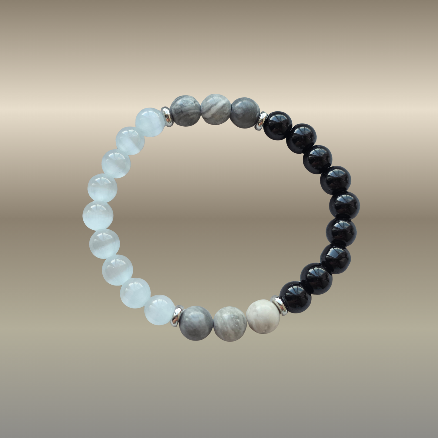 Selenitas, juodas oniksas, jaspis | Švara, apsauga ir vidinis stabilumas