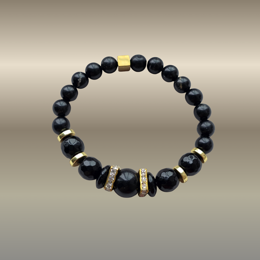 Skorpiono stiprybės ir apsaugos apyrankė su juodu turmalinu