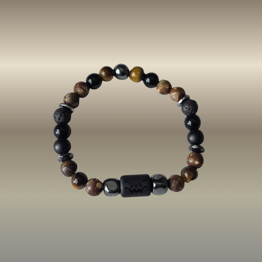 Vandenio stabilumo ir idėjų realizacijos talismanas apyrankė