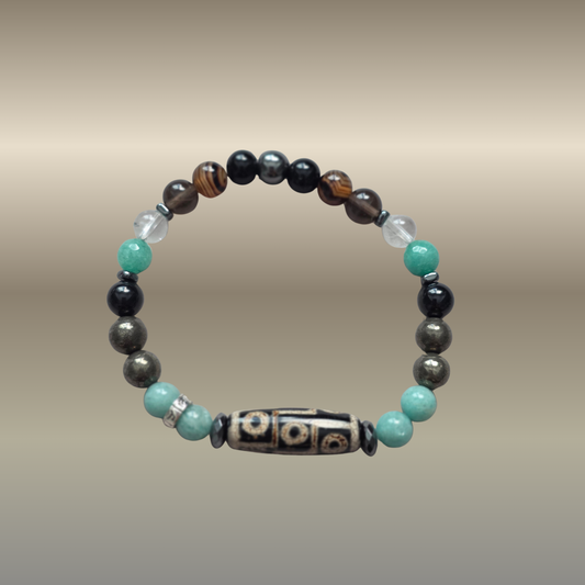 Dzi 9 akių visų gyvenimo sričių sėkmės, gausos ir apsaugos talismanas apyrankė