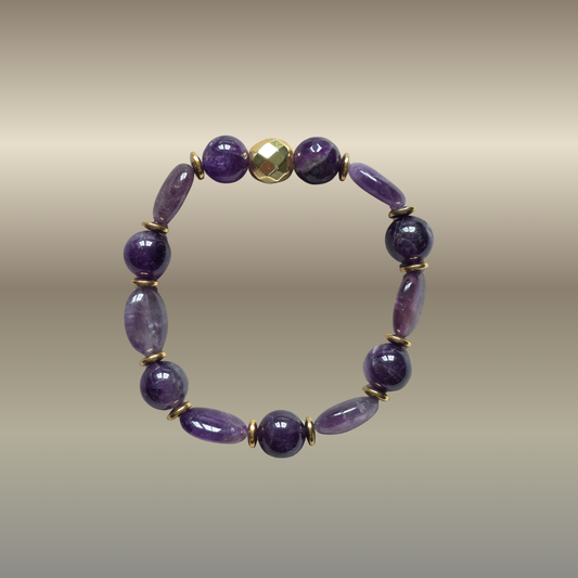 Ametistas, hematitas | Vidinės ramybės, aiškumo ir apsaugos apyrankė